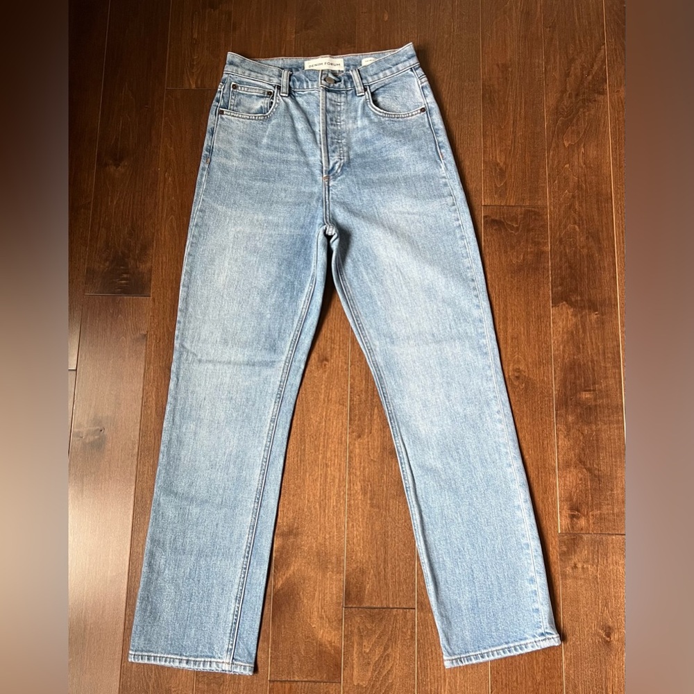 Denim Forum Light Blue Straight Leg Jeans